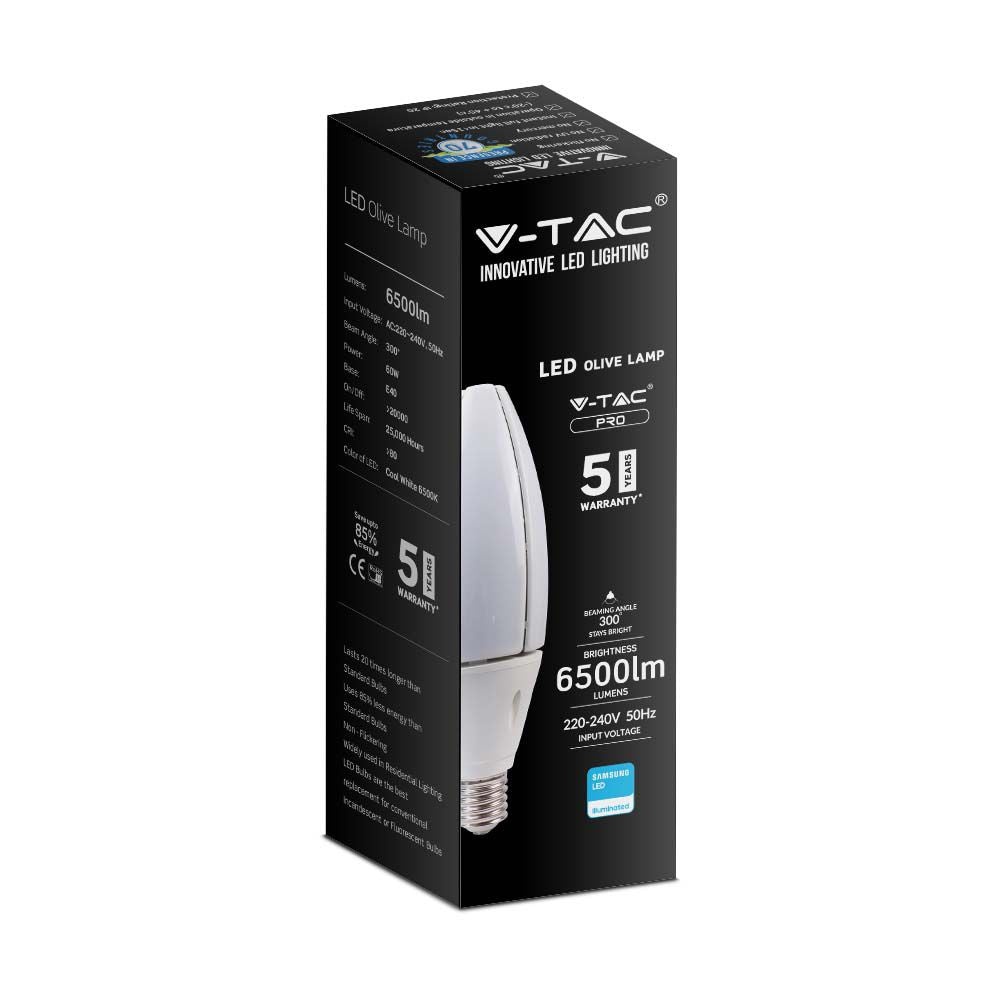 60W Uliczna Żarówka LED / Chip SAMSUNG / Barwa:4000K / Trzonek:E40