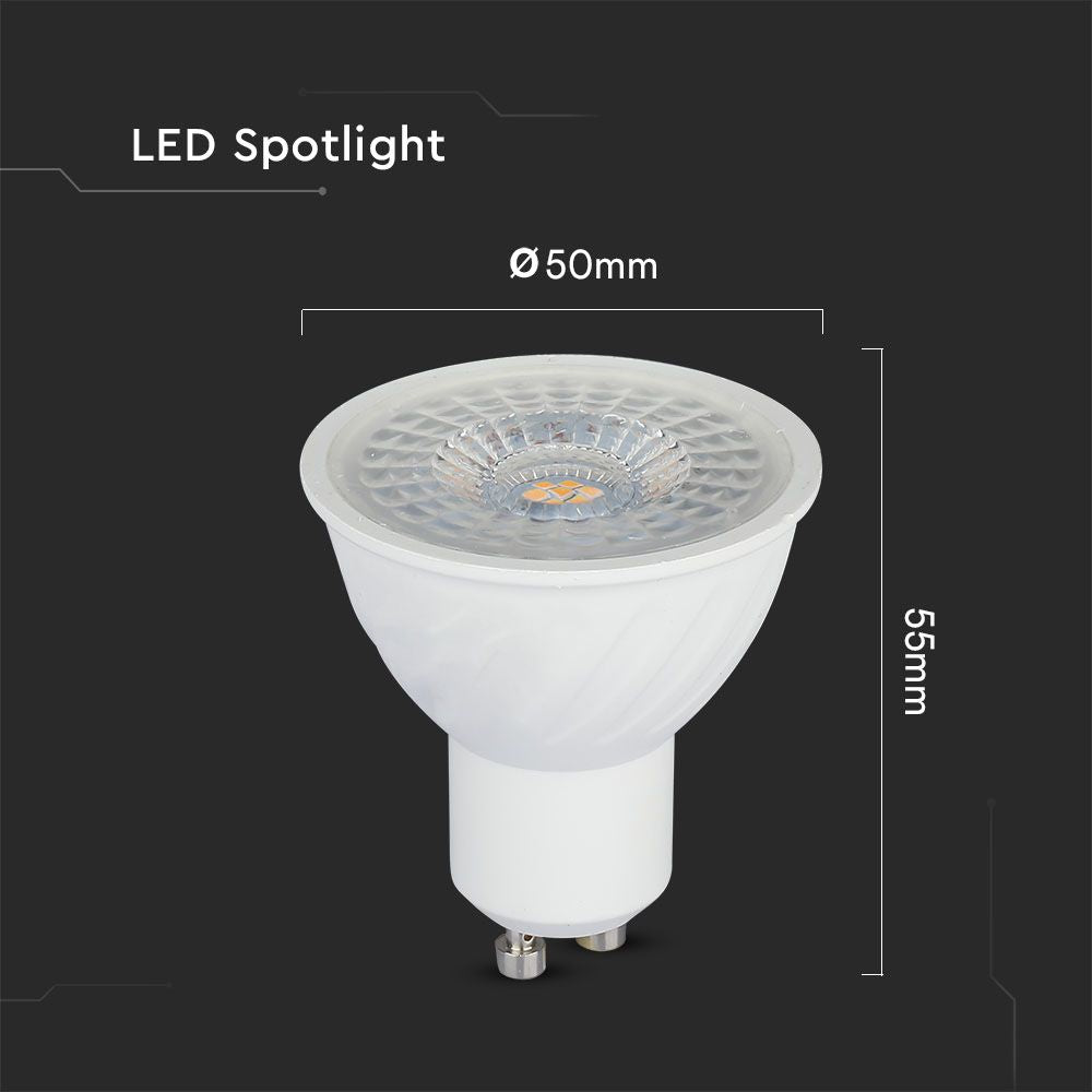 6W GU10 Żarówka LED / Chip SAMSUNG / Barwa:6500K / Kąt 38'D / Trzonek:GU10