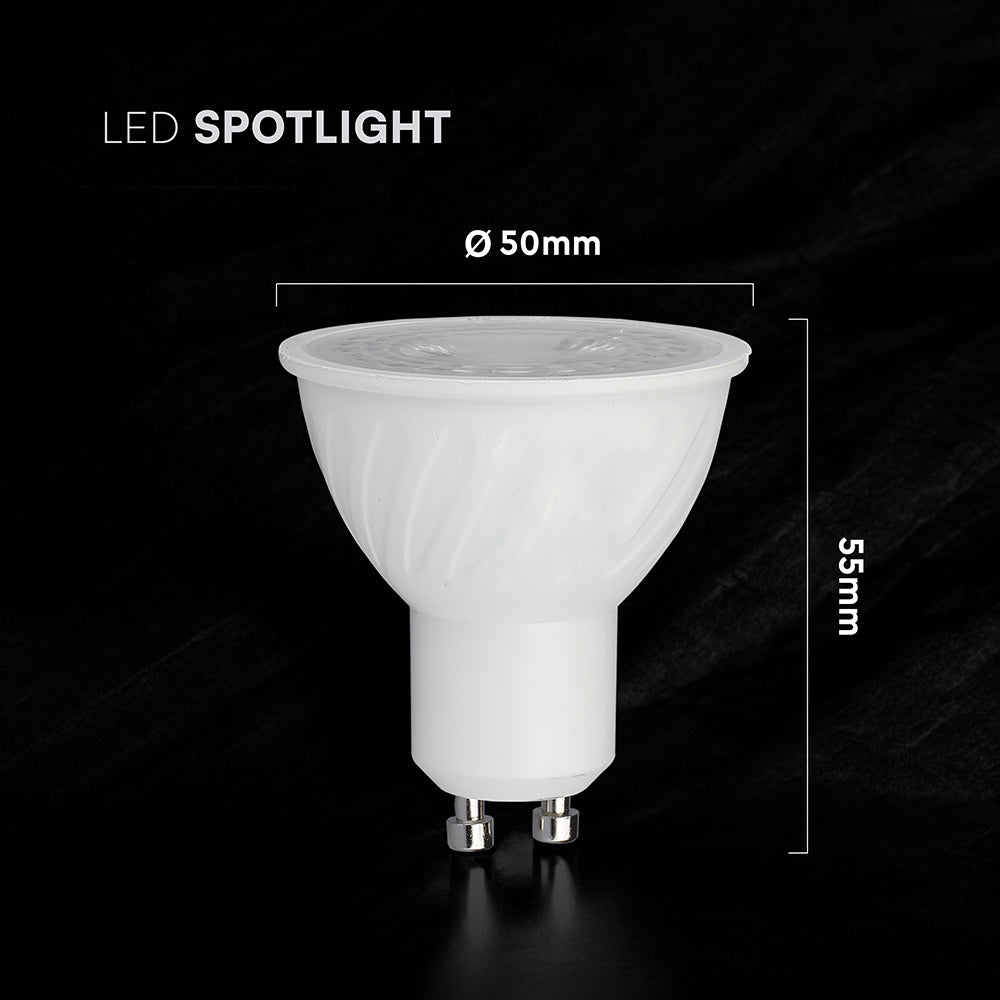 6W GU10 Żarówka LED / Chip CREE / Barwa:6500K / Kąt 38' / Trzonek:GU10 / 6 Lat gwarancji
