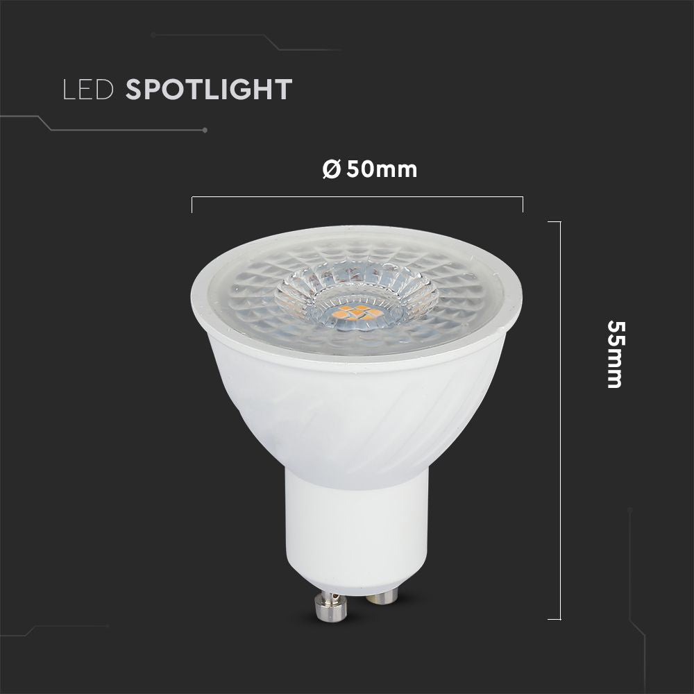 6W GU10 Żarówka LED / Chip SAMSUNG / Barwa:3000K / Kąt 110' / Trzonek:GU10