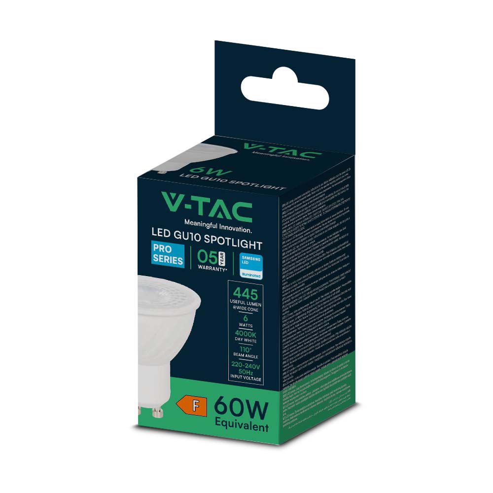 6W GU10 Żarówka LED / Chip SAMSUNG / Barwa:4000K / Kąt 110' / Trzonek:GU10