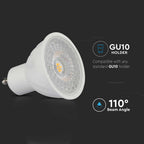 6W GU10 Żarówka LED / Chip SAMSUNG / Barwa:4000K / Kąt 110' / Trzonek:GU10
