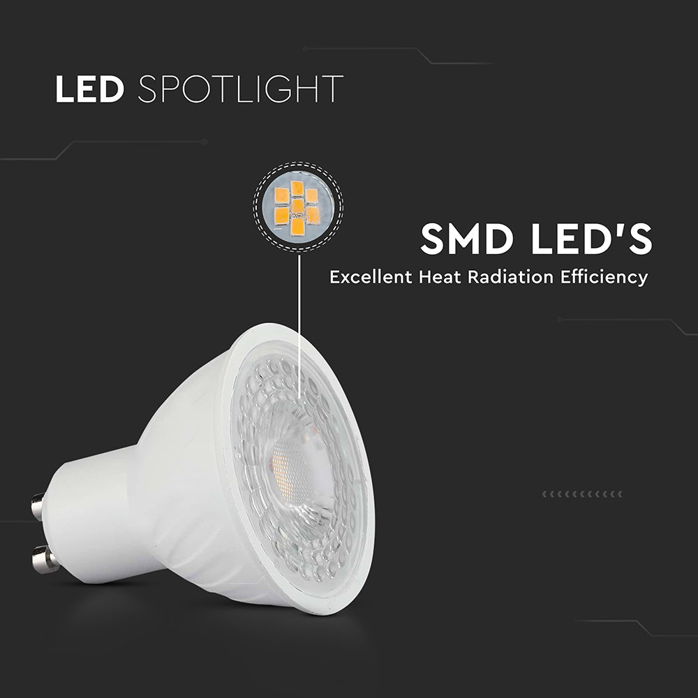 6W GU10 Żarówka LED / Barwa:6500K / Kąt 110' / Trzonek:GU10