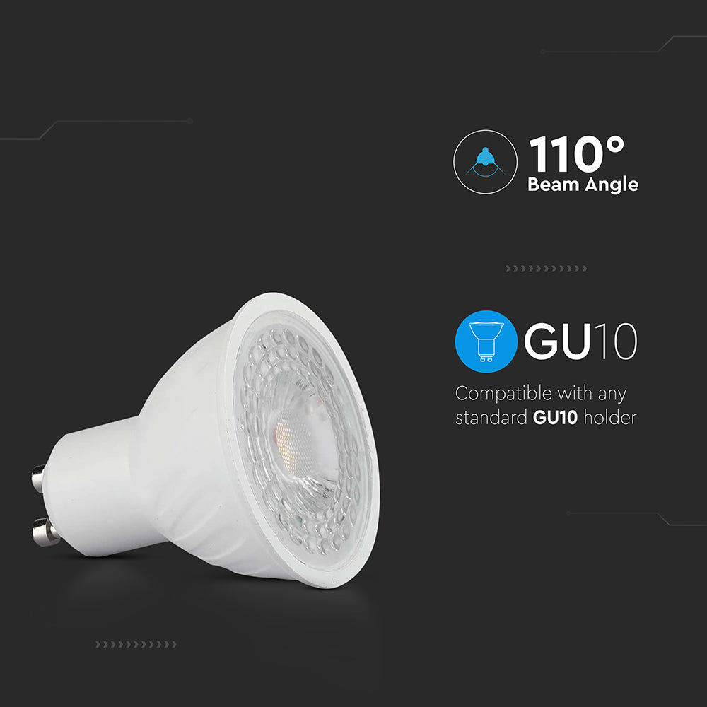 6W GU10 Żarówka LED / Barwa:6500K / Kąt 110' / Trzonek:GU10