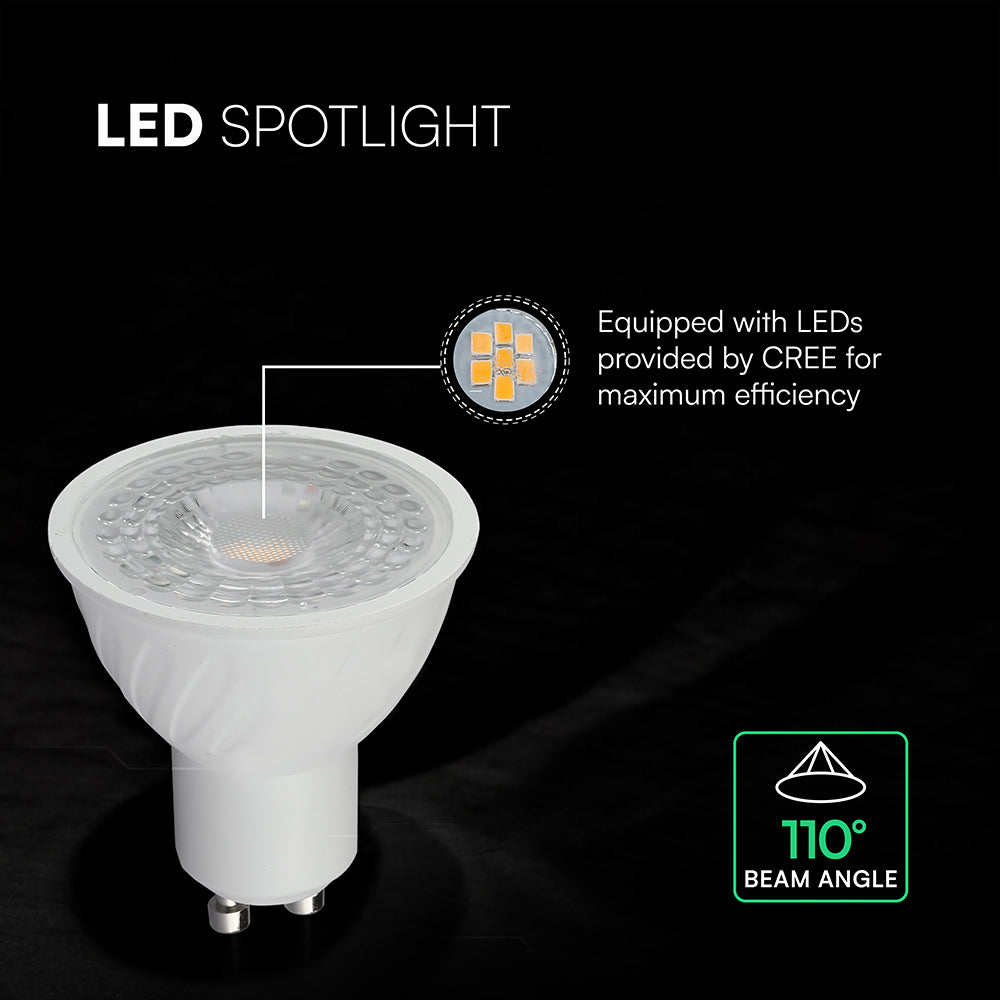 6W GU10 Żarówka LED / Chip CREE / Barwa:4000K / Kąt 110' / Trzonek:GU10 / 6 Lat gwarancji