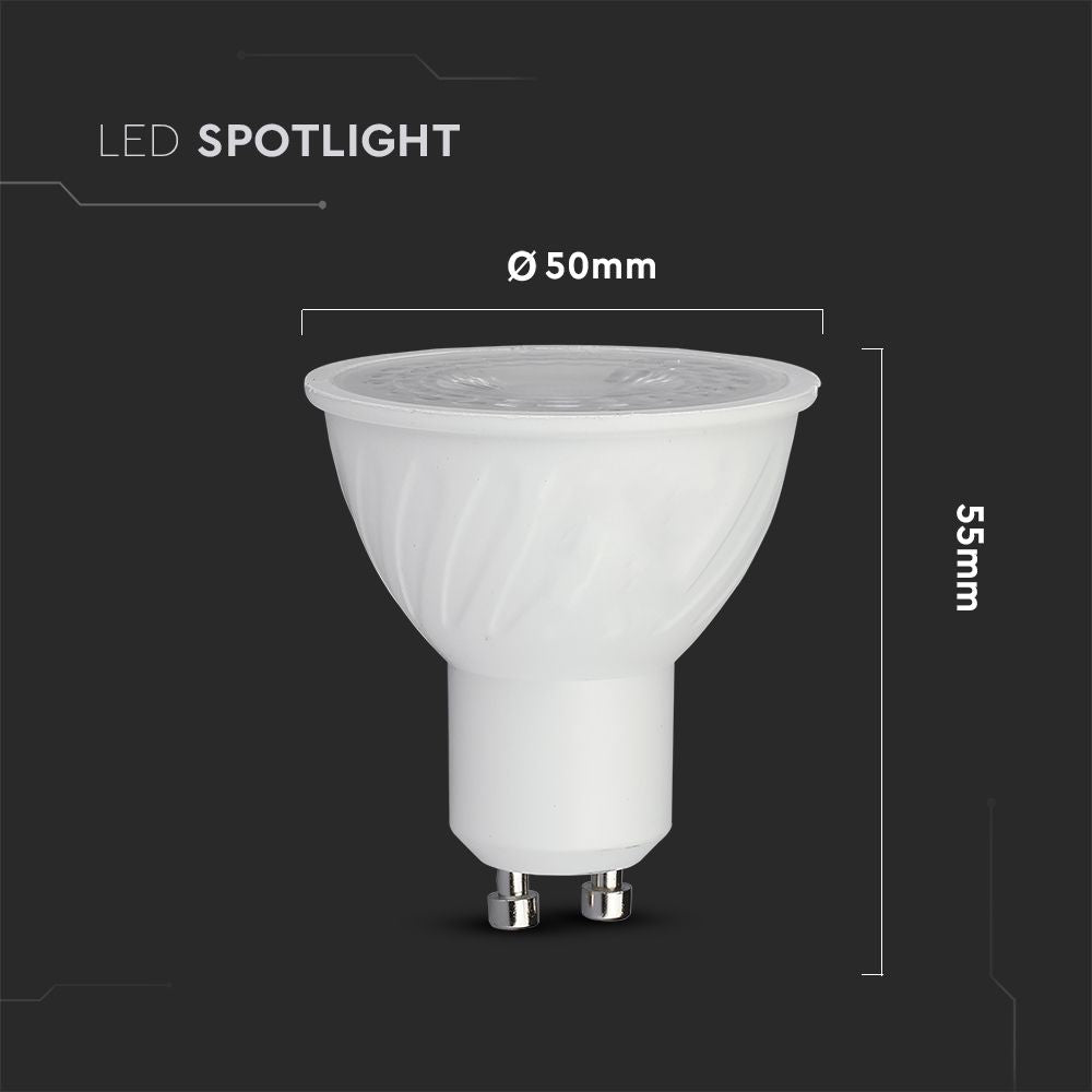 6W GU10 Żarówka LED / Chip SAMSUNG / Barwa:6500K / Kąt 110' / Trzonek:GU10