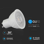 6W GU10 Żarówka LED / Chip SAMSUNG / Barwa:3000K / Kąt 38' / Ściemniana / Trzonek:GU10