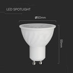 6W GU10 Żarówka LED / Chip CREE / Barwa:3000K / Kąt 38' / Ściemniana / Trzonek:GU10 / Gwarancja: 6lat