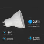 6W GU10 Żarówka LED / Chip CREE / Barwa:3000K / Kąt 38' / Ściemniana / Trzonek:GU10 / Gwarancja: 6lat