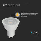 6W GU10 Żarówka LED / Chip SAMSUNG / Barwa:4000K / Kąt 38' / Ściemniana / Trzonek:GU10