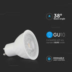 6W GU10 Żarówka LED / Barwa:6500K / Kąt 38' / Ściemniana / Trzonek:GU10