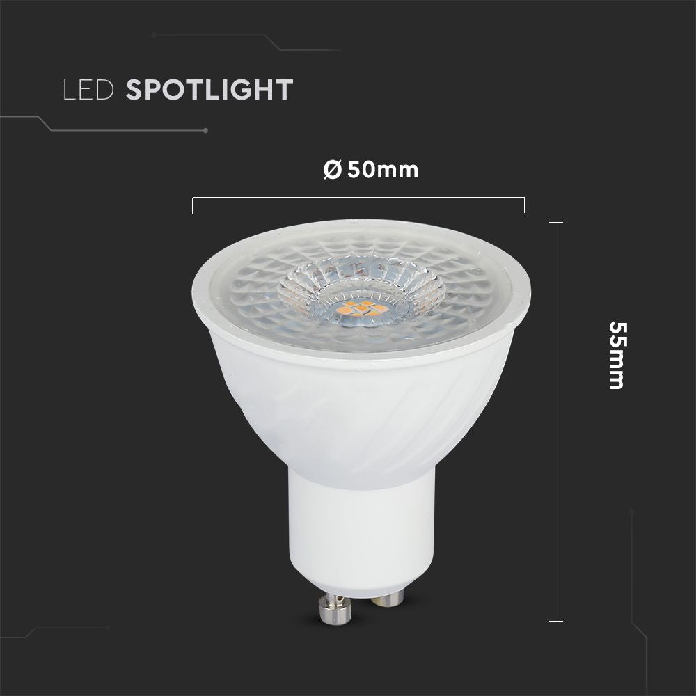 6W GU10 Żarówka LED / Chip SAMSUNG / Barwa:4000K / Kąt 110' / Ściemniana / Trzonek:GU10