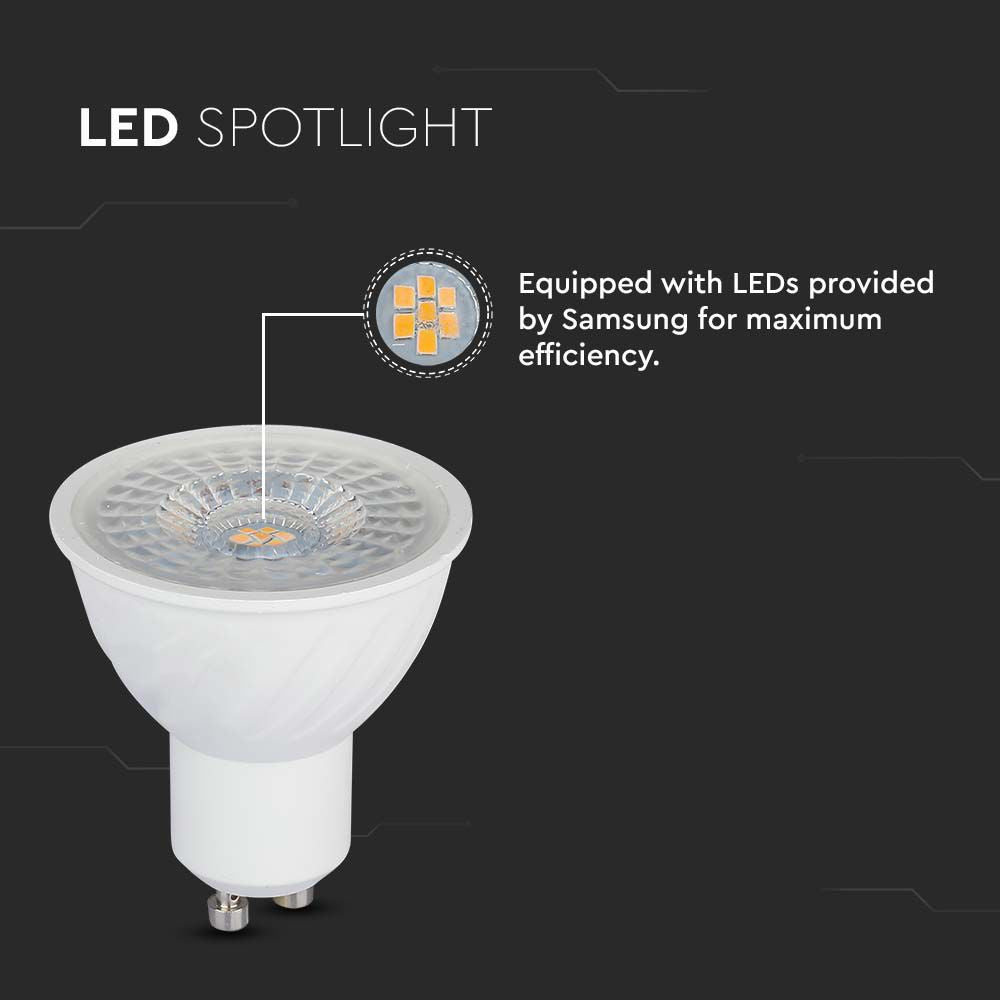 6W GU10 Żarówka LED / Chip SAMSUNG / Barwa:4000K / Kąt 110' / Ściemniana / Trzonek:GU10