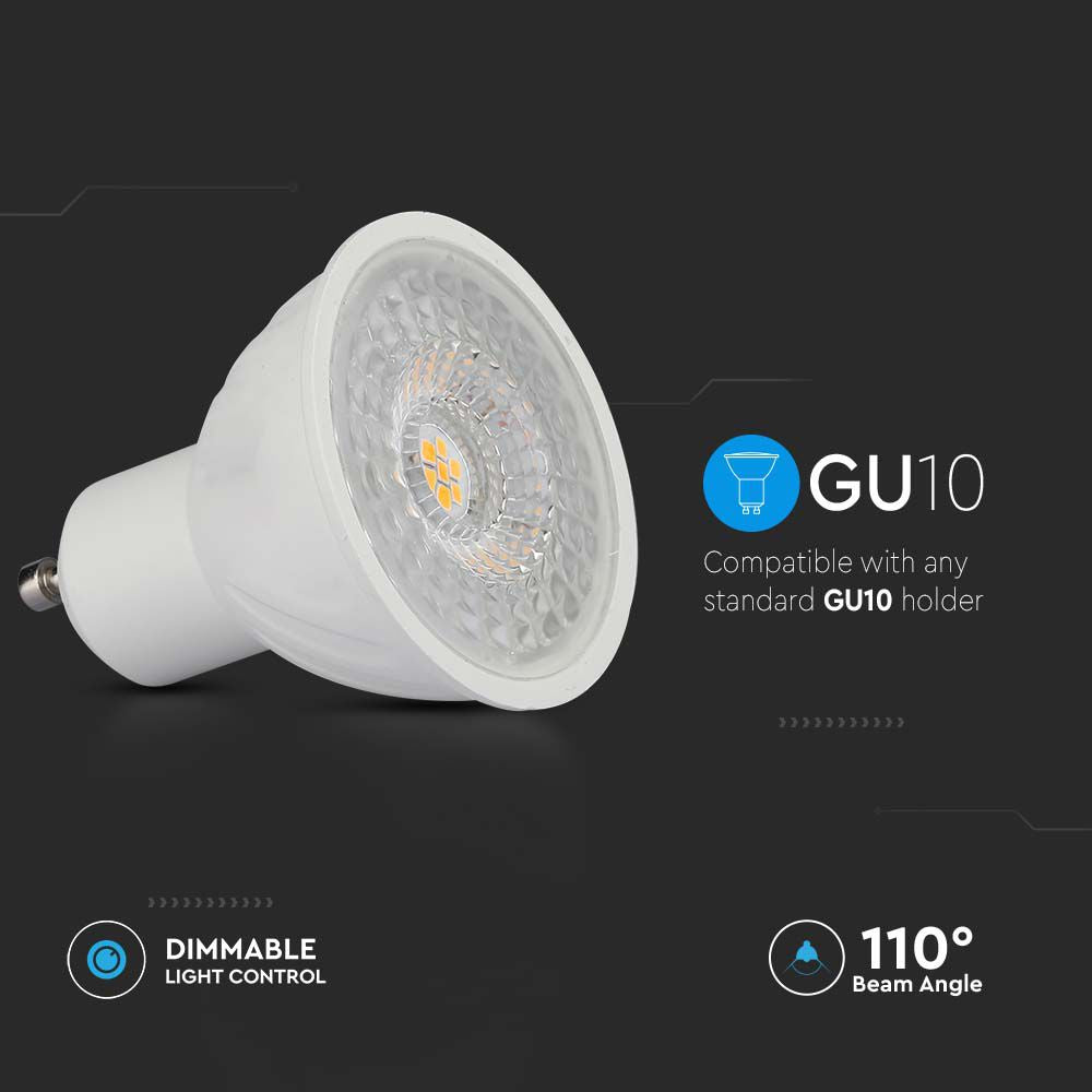 6W GU10 Żarówka LED / Chip SAMSUNG / Barwa:4000K / Kąt 110' / Ściemniana / Trzonek:GU10
