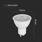 6W GU10 Żarówka LED / Barwa:3000K / Kąt 110' / Ściemniana / Trzonek:GU10