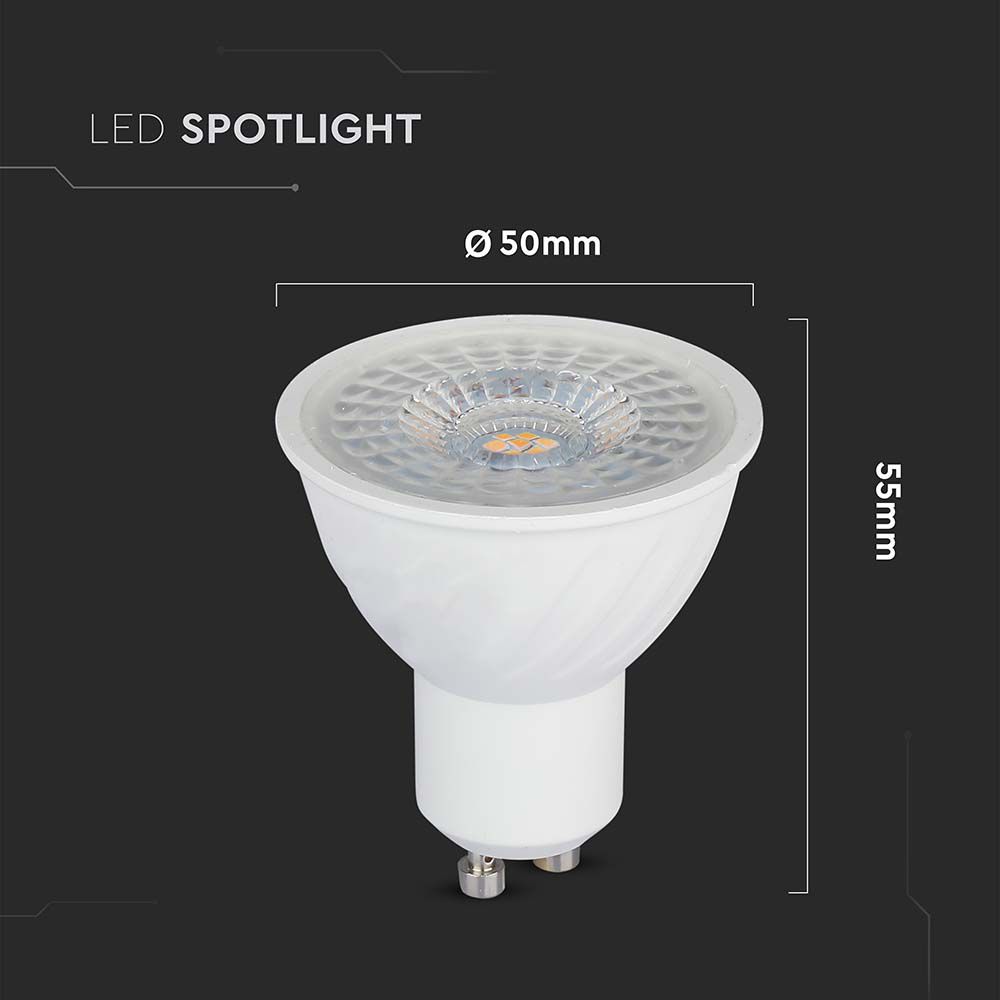 6W GU10 Żarówka LED / Chip SAMSUNG / Barwa:4000K / Kąt 110' / Ściemniana / Trzonek:GU10