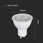 6W GU10 Żarówka LED / Chip SAMSUNG / Barwa:4000K / Kąt 110' / Ściemniana / Trzonek:GU10