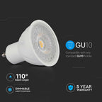 6W GU10 Żarówka LED / Chip SAMSUNG / Barwa:4000K / Kąt 110' / Ściemniana / Trzonek:GU10