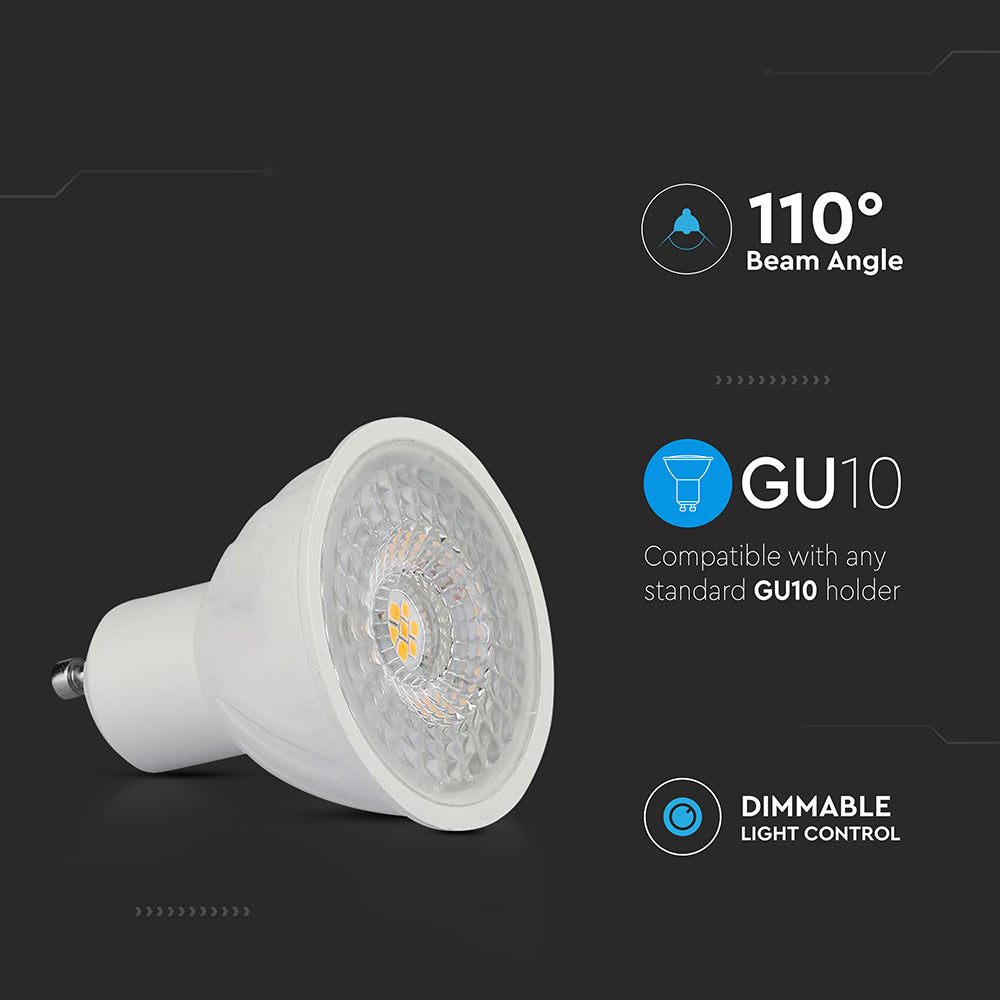 6W GU10 Żarówka LED / Barwa:4000K / Kąt 110' / Ściemniana / Trzonek:GU10