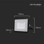 30W Naświetlacz LED SMD / Chip SAMSUNG / Przewód: 1m / Barwa:6500K / Obudowa: Czarna