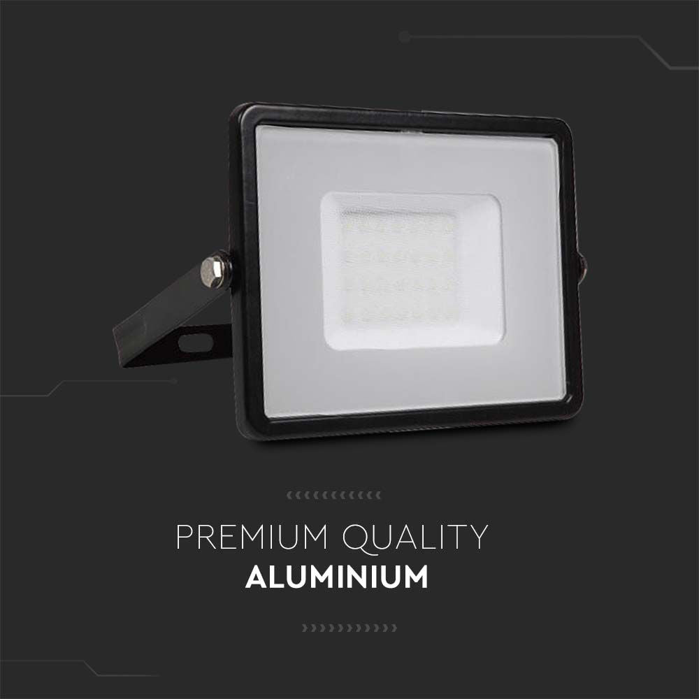 30W Naświetlacz LED SMD / Chip SAMSUNG / Przewód: 1m / Barwa:6500K / Obudowa: Czarna
