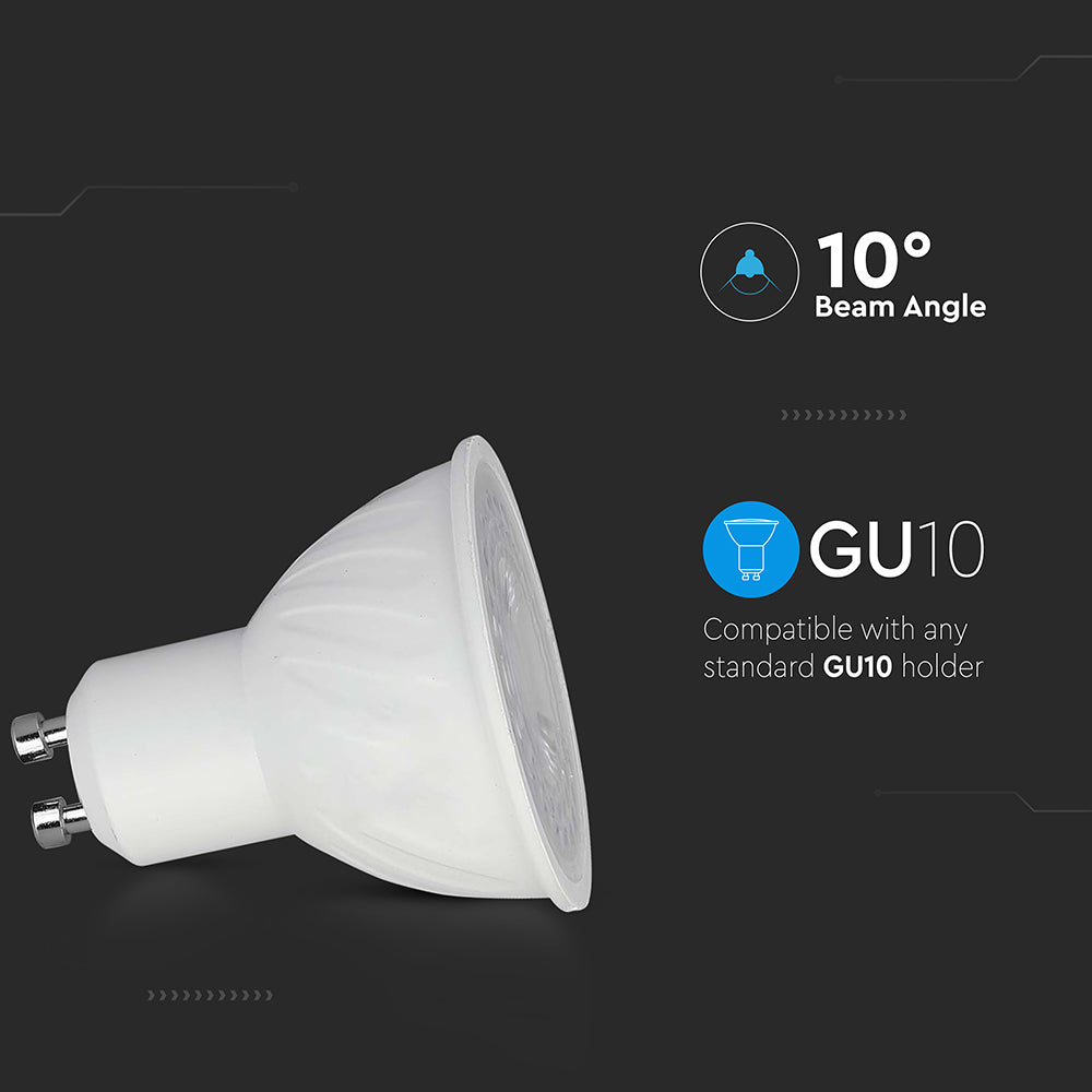 6W GU10 Żarówka LED / Barwa:4000K / Kąt 10'D / Trzonek:GU10