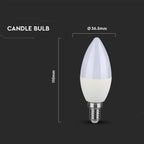 5.5W C35 Żarówka LED / Chip SAMSUNG / Ściemniana / Barwa:3000K / Trzonek:E14