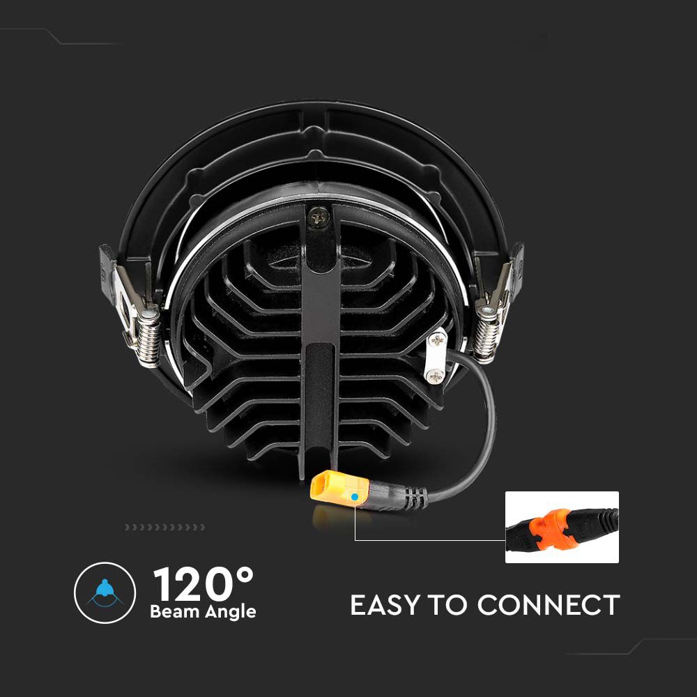 10W Reflektor COB Downlight / Chip SAMSUNG / Barwa:3000K / Obudowa: Czarna