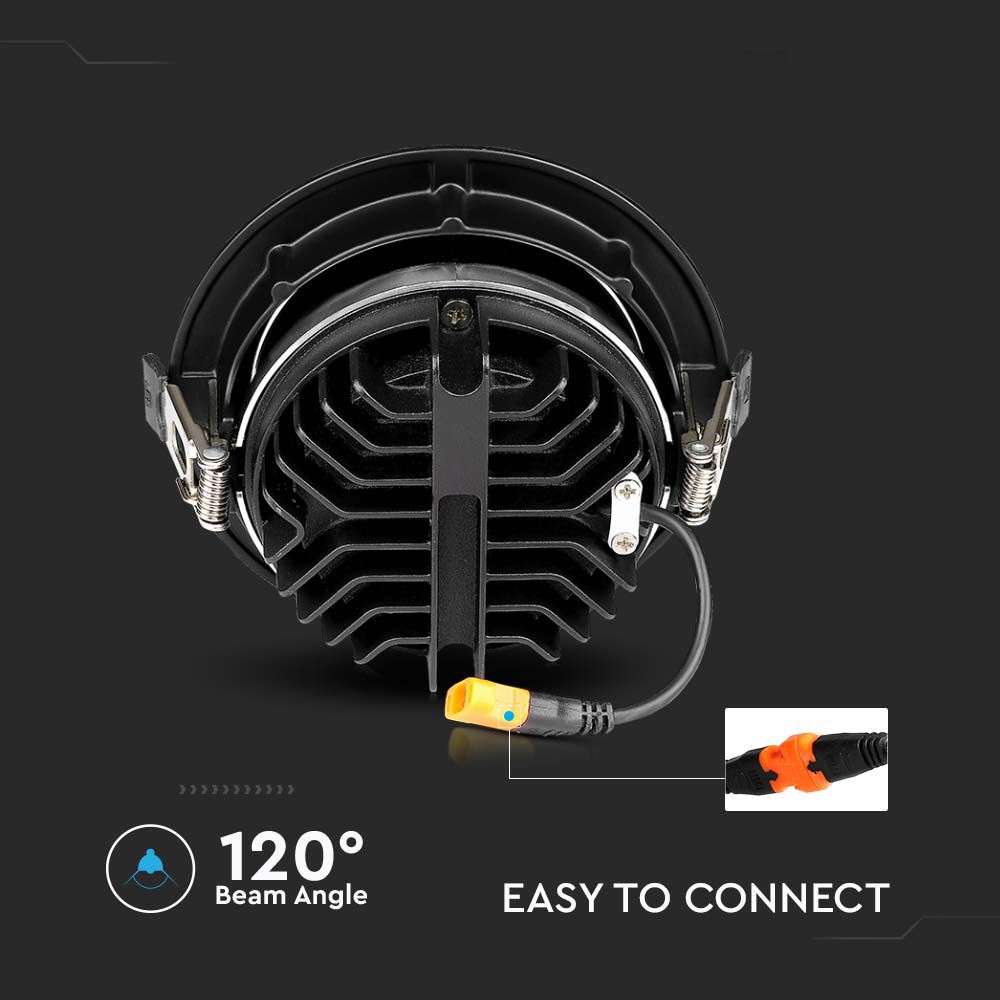 20W Reflektor COB Downlight / Chip SAMSUNG / Barwa:6400K / Obudowa: Czarna