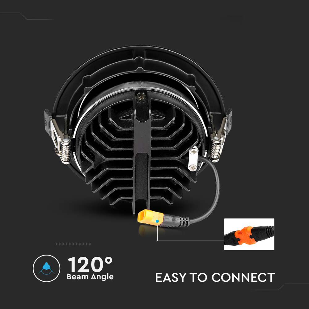 30W Reflektor COB Downlight / Chip SAMSUNG / Barwa:4000K / Obudowa: Czarna