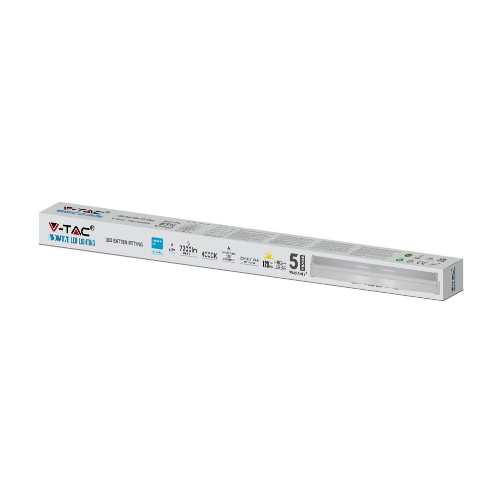 60W Lampa zintegrowana /Długość: 180cm / Chip Samsung / Barwa:4000K / Skuteczność: 120lm/W