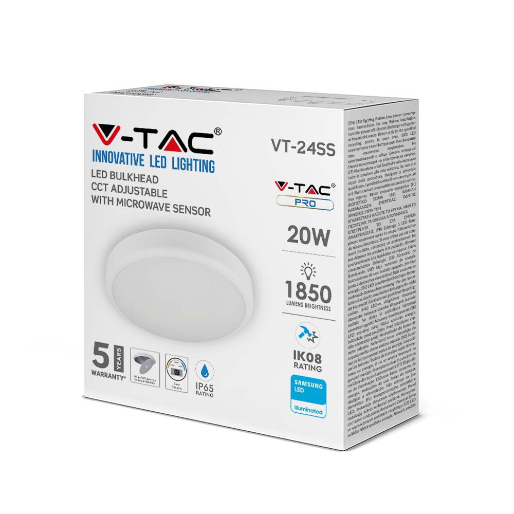 20W Plafon LED / Sensor / Chip Samsung / Barwa:3w1 / IP65