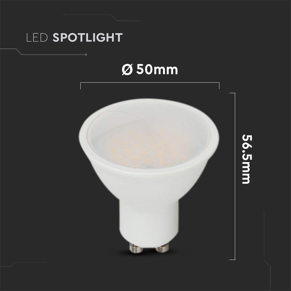 4.5W GU10 Żarówka LED / Chip CREE / Barwa:3000K / Kąt 100' / Trzonek:GU10 / 6 Lat gwarancji