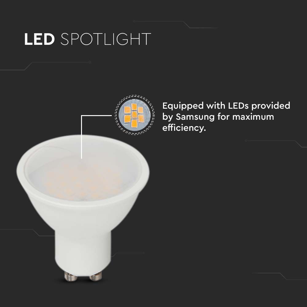 4,5W GU10 Żarówka LED / Chip SAMSUNG / Barwa:4000K / Kąt 110' / Trzonek:GU10