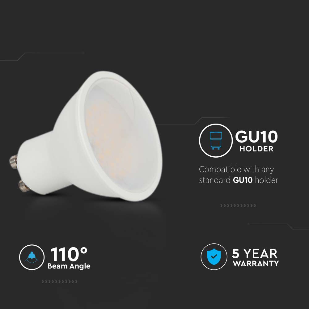 4,5W GU10 Żarówka LED / Chip SAMSUNG / Barwa:4000K / Kąt 110' / Trzonek:GU10
