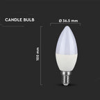 5.5W Żarówka LED C35 / Chip SAMSUNG / Barwa:4000K / Trzonek:E14 / Ściemniana