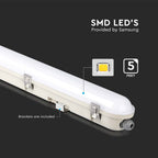 48W Lampa hermetyczna 150cm/ Chip Samsung / Moduł awaryjny 3H /Klosz Mleczny / Klipsy: stal nierdzewny / Barwa:4000K