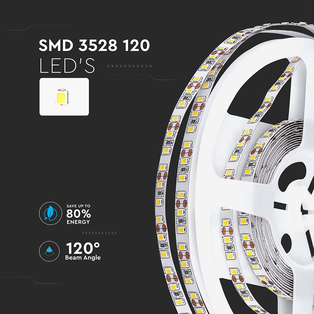 8W Taśma LED / Barwa:3000K / IP20 / Rolka:5m