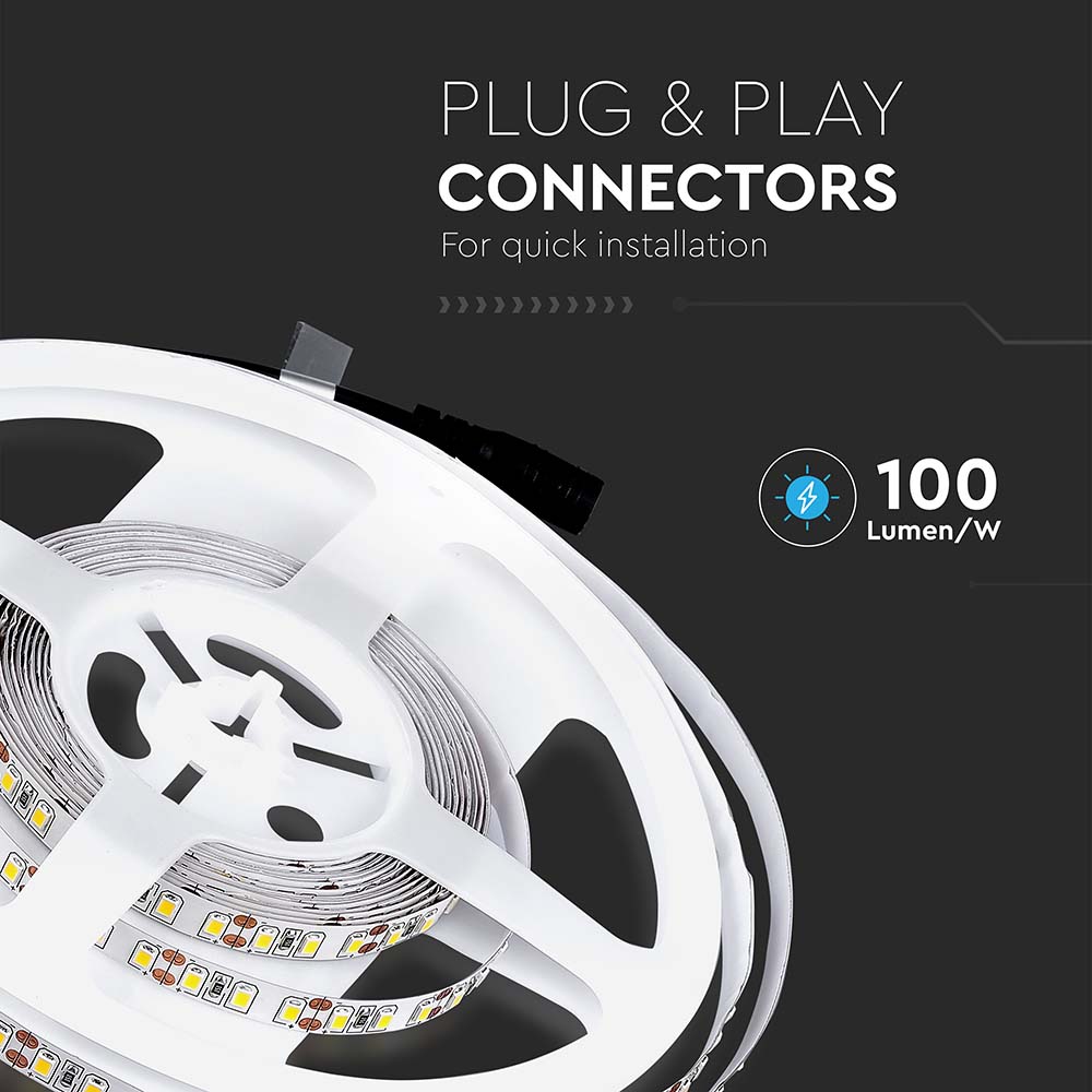 8W Taśma LED / Barwa:3000K / IP20 / Rolka:5m