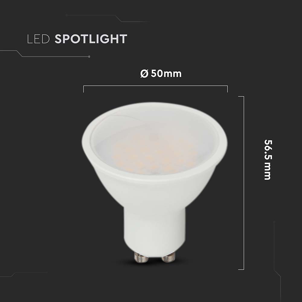 4.5W GU10 Żarówka LED / Chip SAMSUNG / Barwa:6400K / Kąt 110' / Trzonek:GU10