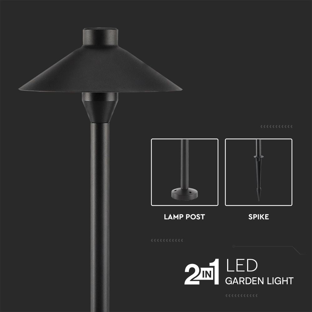 7W Słupek ogrodowy / Chip Samsung / Barwa:3000K / Obudowa: Aluminium / Wysokość: 53cm / IP44 / Kolor: Czarny