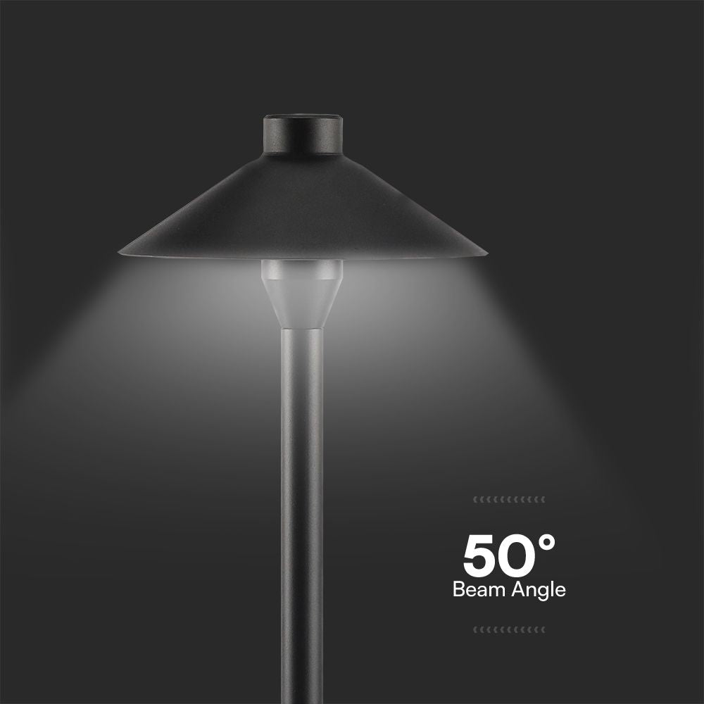 7W Słupek ogrodowy / Chip Samsung / Barwa:3000K / Obudowa: Aluminium / Wysokość: 53cm / IP44 / Kolor: Czarny
