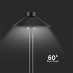 7W Słupek ogrodowy / Chip Samsung / Barwa:3000K / Obudowa: Aluminium / Wysokość: 53cm / IP44 / Kolor: Czarny