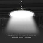 100W Oprawa Highbay LED / Chip Samsung / Barwa: 4000K / Wydajność: 160lm/w / 5 Lat gwarancji / Obudowa: Czarna