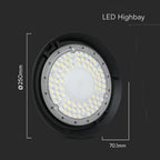 100W Oprawa Highbay VINERO / Chip Samsung / Barwa:4000K / Obudowa: Czarna / 5 Lat gwarancji / Skuteczność 160lm/W