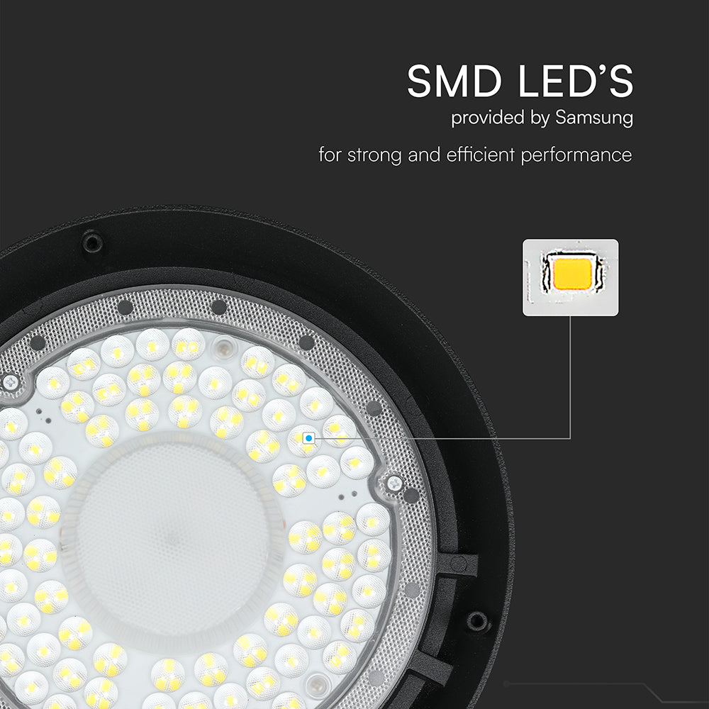100W Oprawa Highbay VINERO / Chip Samsung / Barwa:4000K / Obudowa: Czarna / 5 Lat gwarancji / Skuteczność 160lm/W
