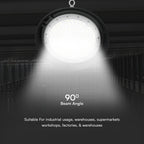 100W Oprawa Highbay VINERO / Chip Samsung / Barwa:4000K / Obudowa: Czarna / 5 Lat gwarancji / Skuteczność 160lm/W