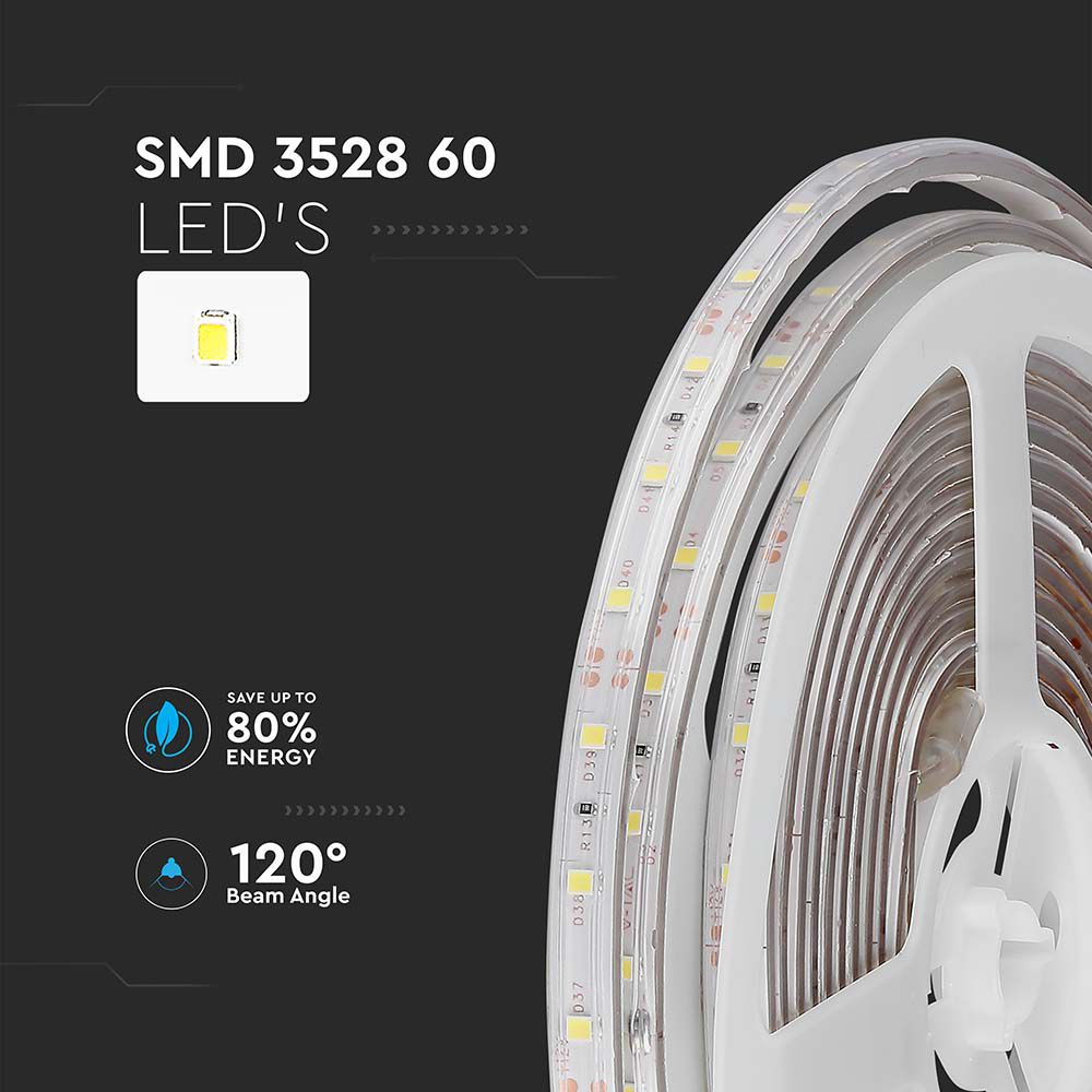 5W Taśma LED / Barwa:3000K / IP65/ Rolka:5m
