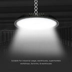 150W Oprawa Highbay LED / Chip Samsung / Barwa: 4000K / Wydajność: 160lm/w / 5 Lat gwarancji / Obudowa: Czarna