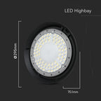 150W Oprawa Highbay VINERO / Chip Samsung / Barwa:4000K / Obudowa: Czarna / 5 Lat gwarancji / Skuteczność 160lm/W